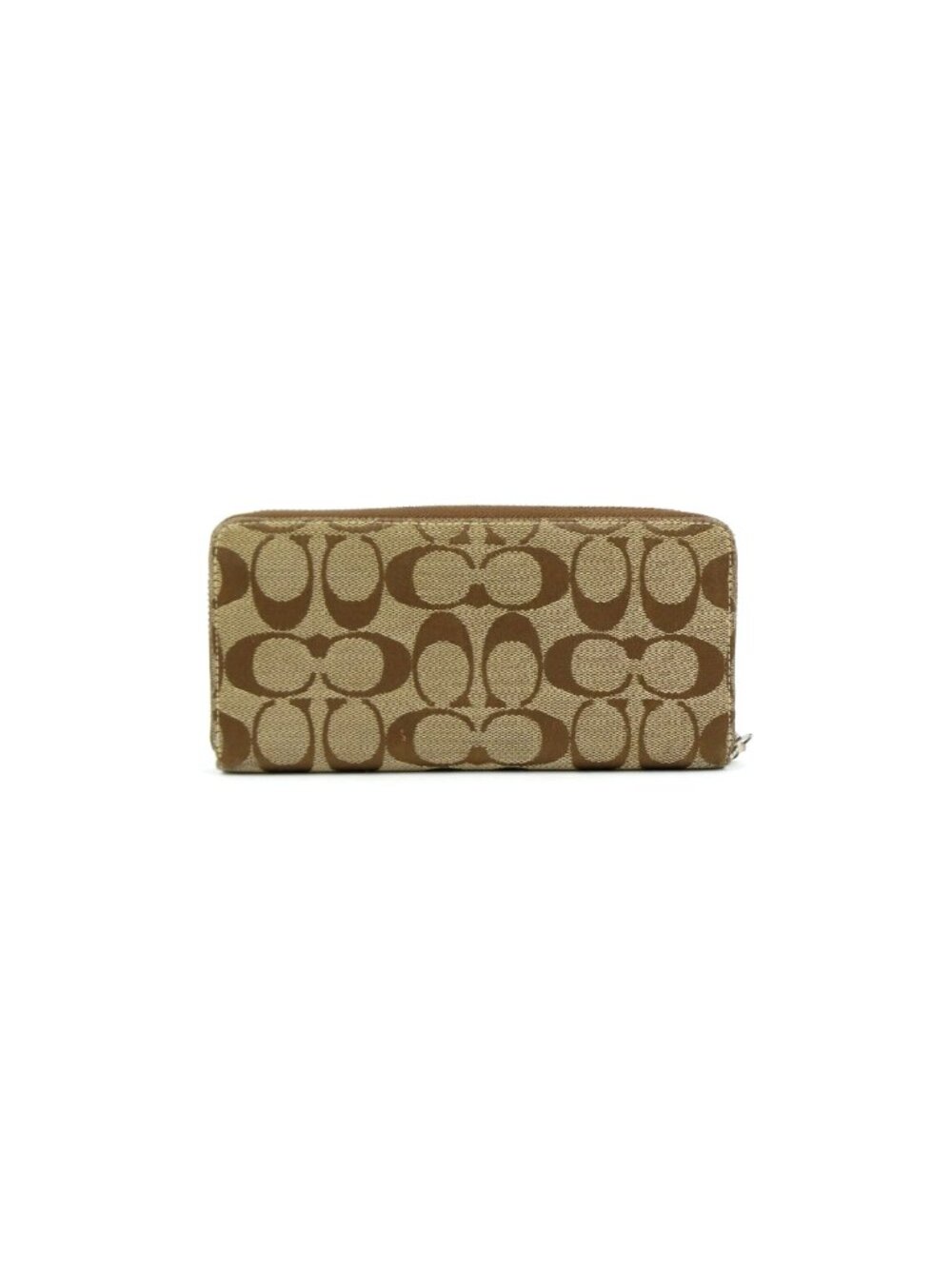 Coach Signature Khaki Chalk Zip Around Accordion Wallet - Picture 6 of 16